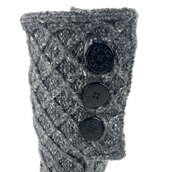Ugg Australia Lattice Cardy Charcoal Grey Knit Boots - Picture 11 of 13